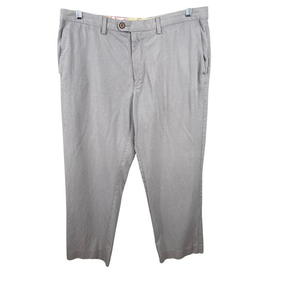 Tommy Bahama Chino Pants Men's Size 38x32 Gray Silk Cotton Casual Summer Beach - Picture 1 of 10
